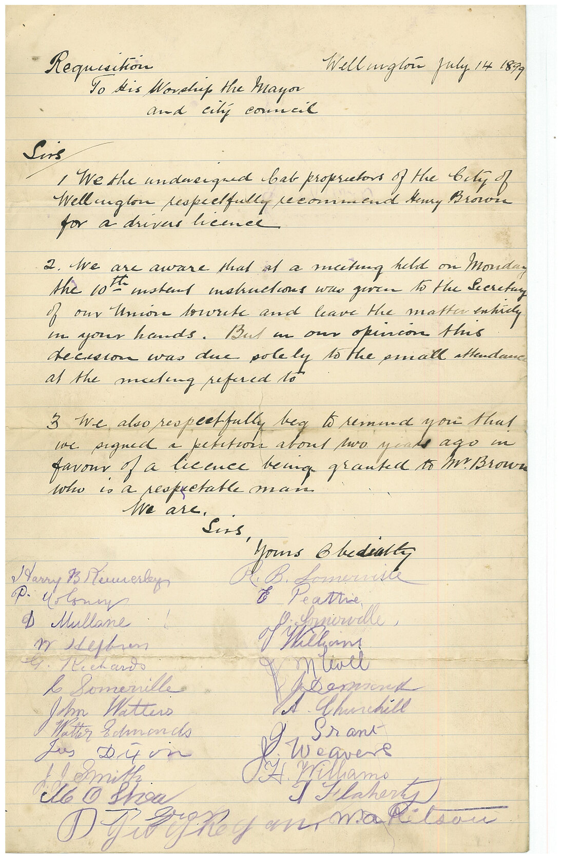 Henry Brown's driver's license - H B Kennerley and others