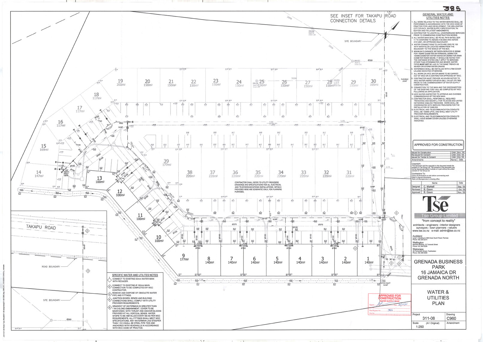 Water and utilities plan - Grenada Business Park -16 Jamaica Drive