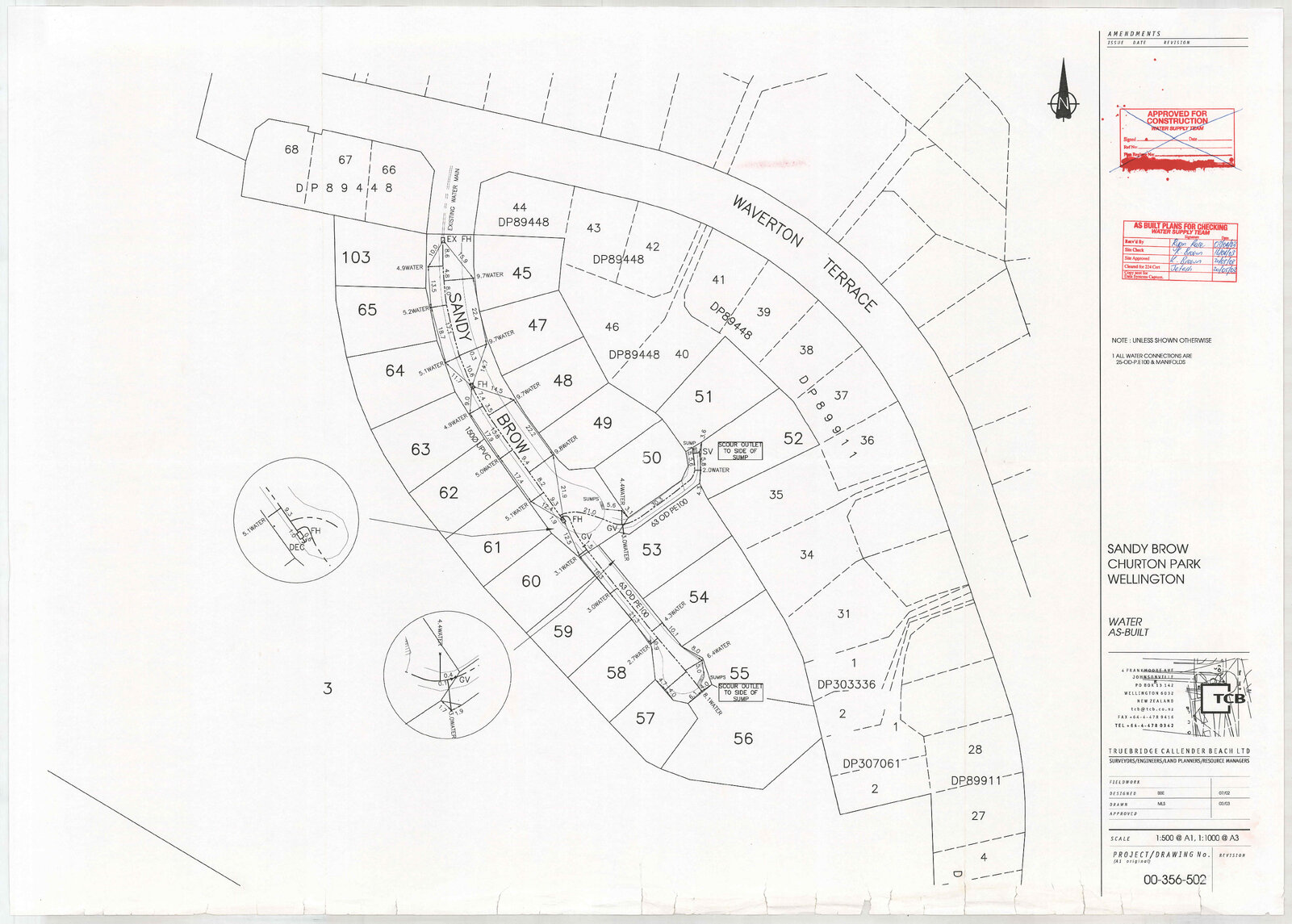 Water as-built - Sandy Brow, Churton Park
