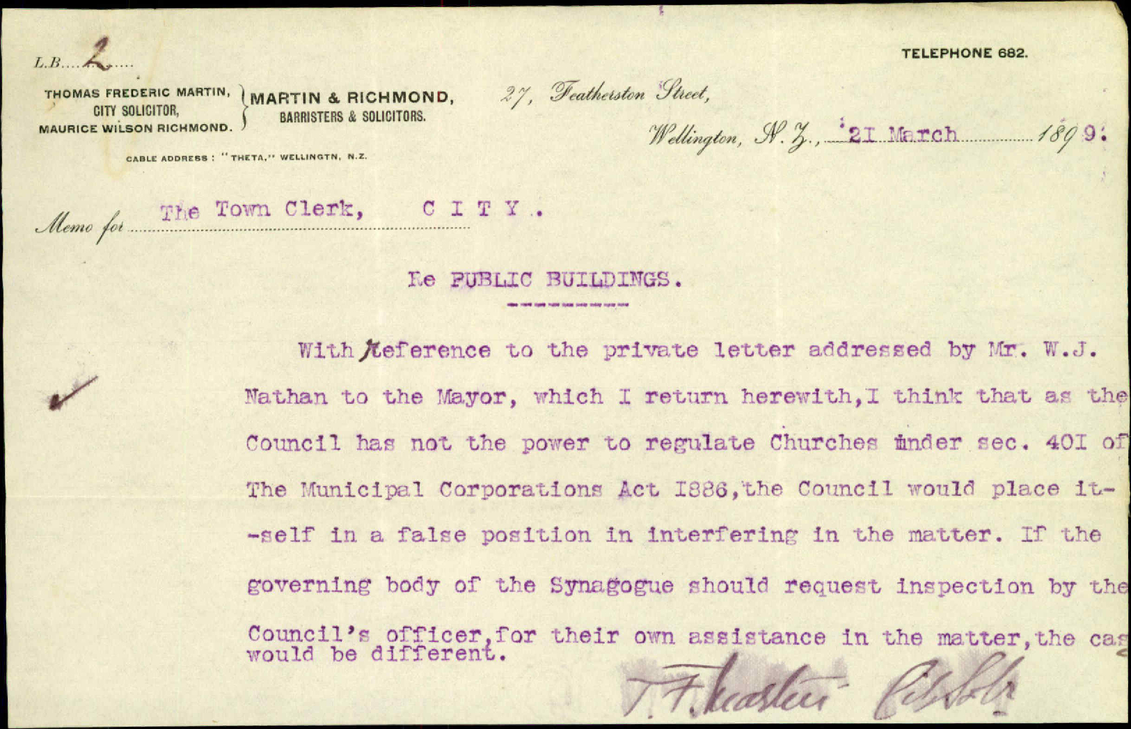 Jewish Synagogue - City Solicitor