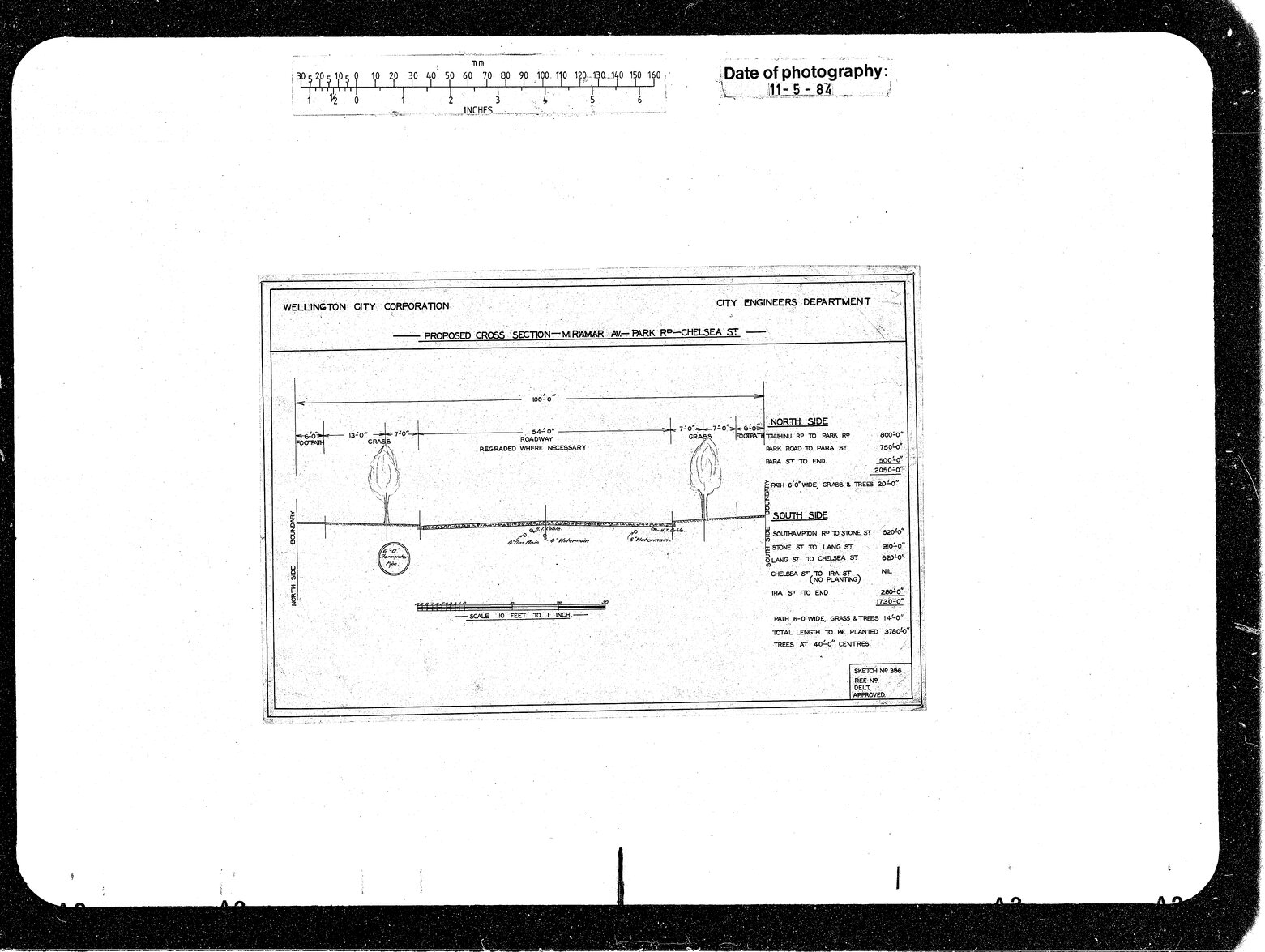 Miramar Avenue, Park Road, Chelsea Street, Cross Section