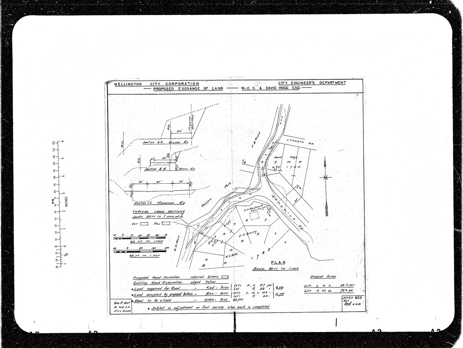 Wilton Road South [Curtis Street], D Hogg, Existing Land, Small Scale