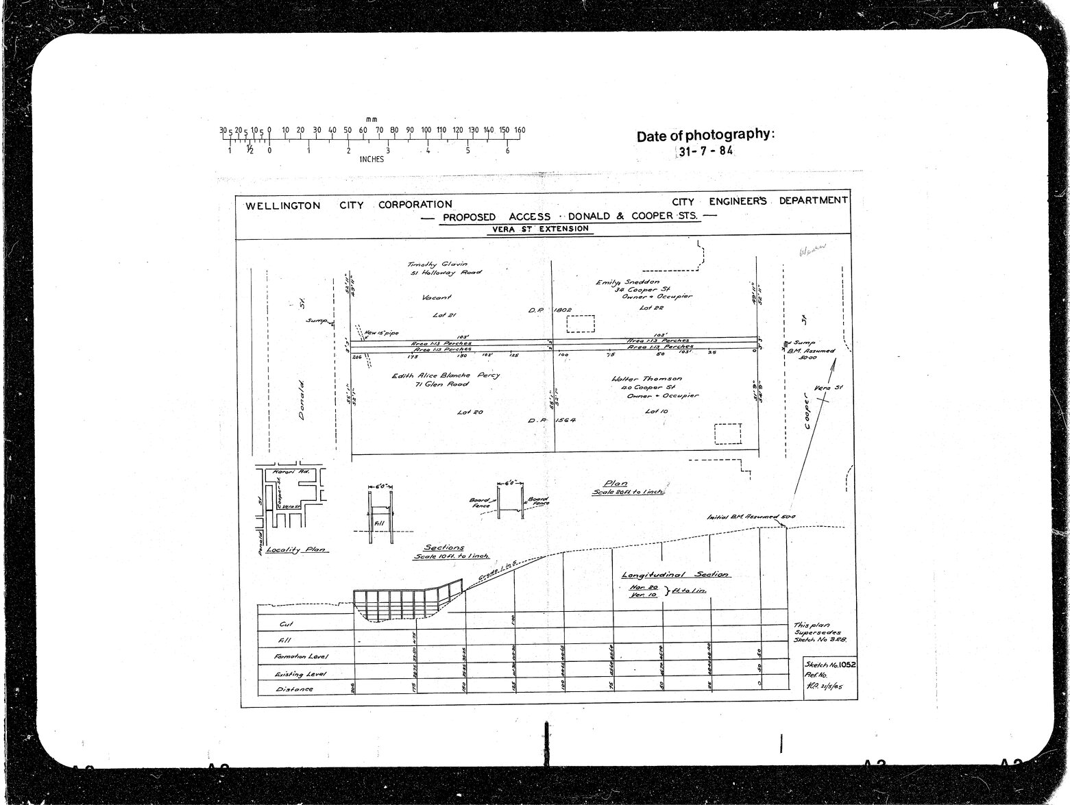 Proposed Access, Donald Street to Cooper Street, Vera Street Extension