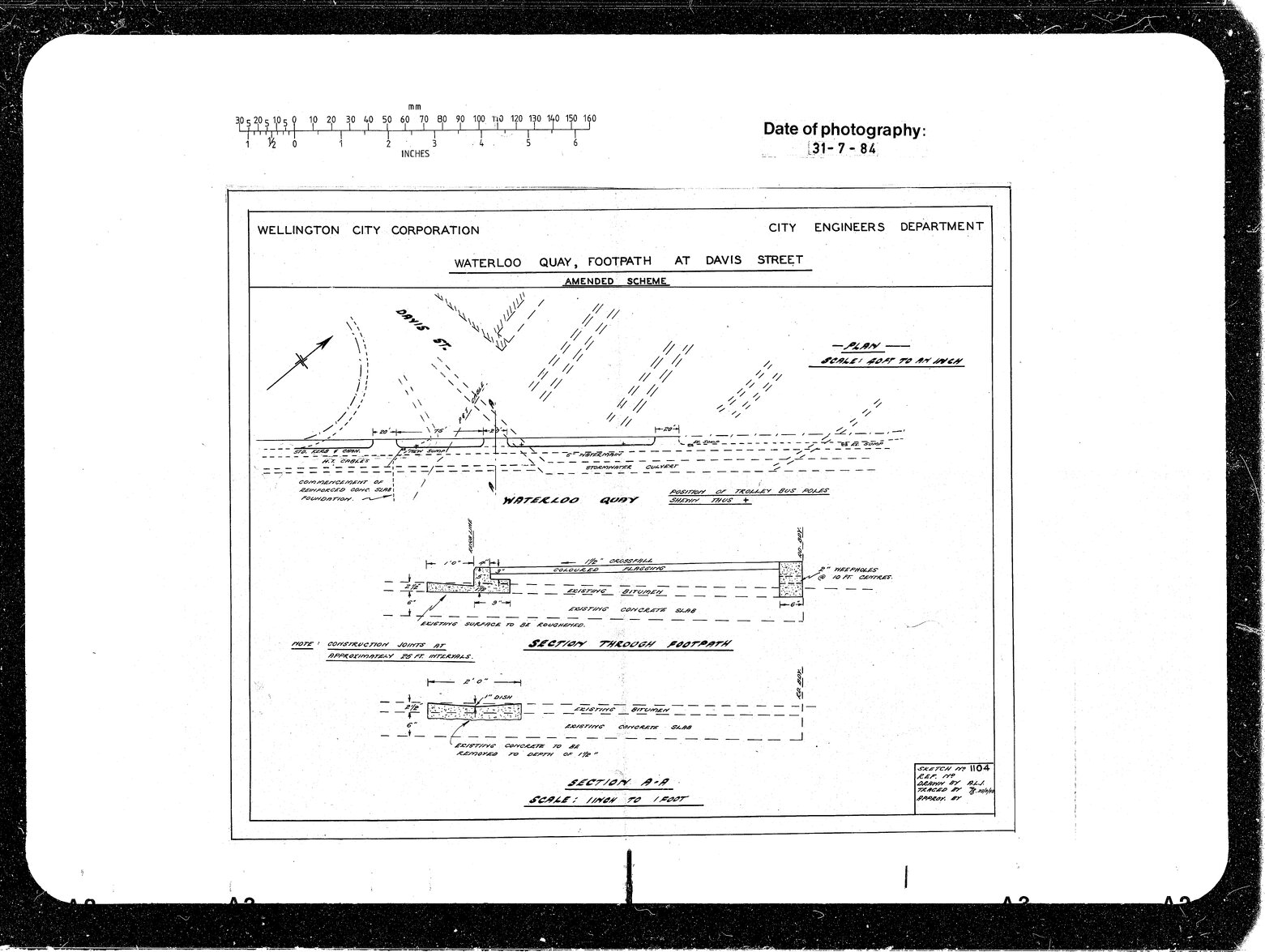 Waterloo Quay Footpath at Davis Street