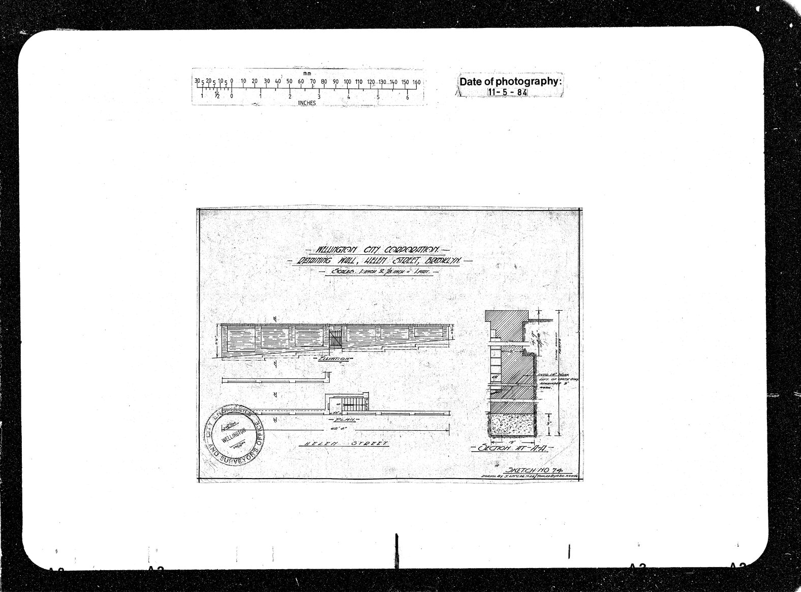 Helen Street, Brooklyn, Retaining Wall