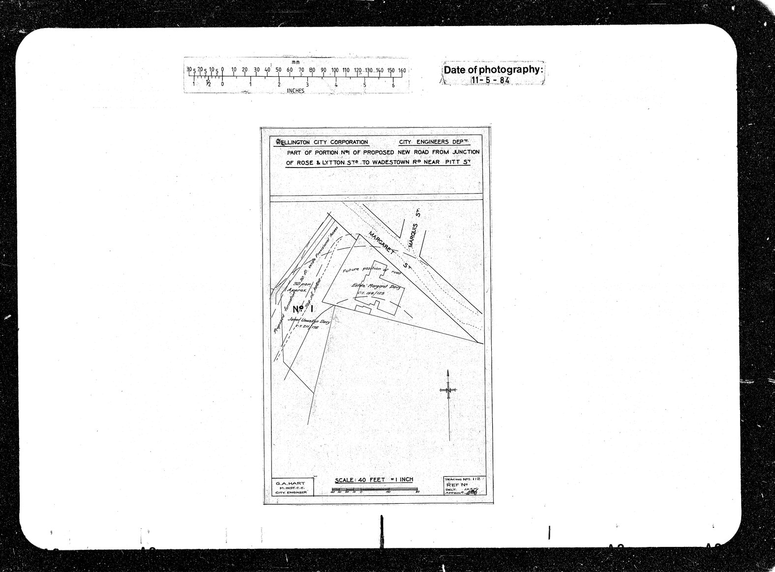 Wade Street Extension, Taking Land, J L Davy