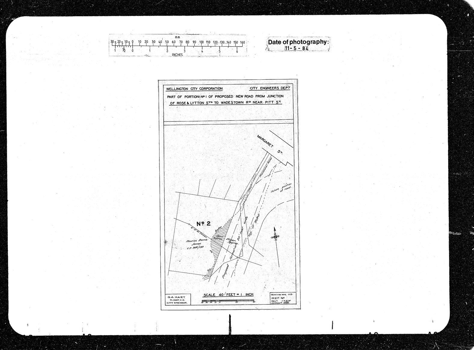 Wade Street Extension, Taking Land, M B James
