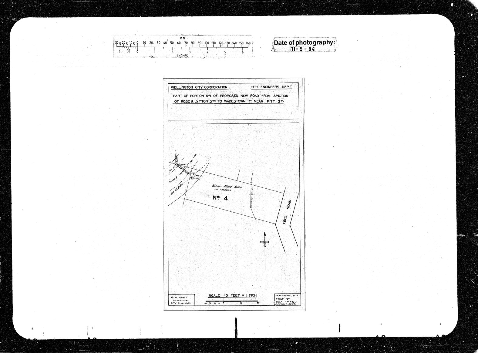 Wade Street Extension, Taking Land, W A Roche
