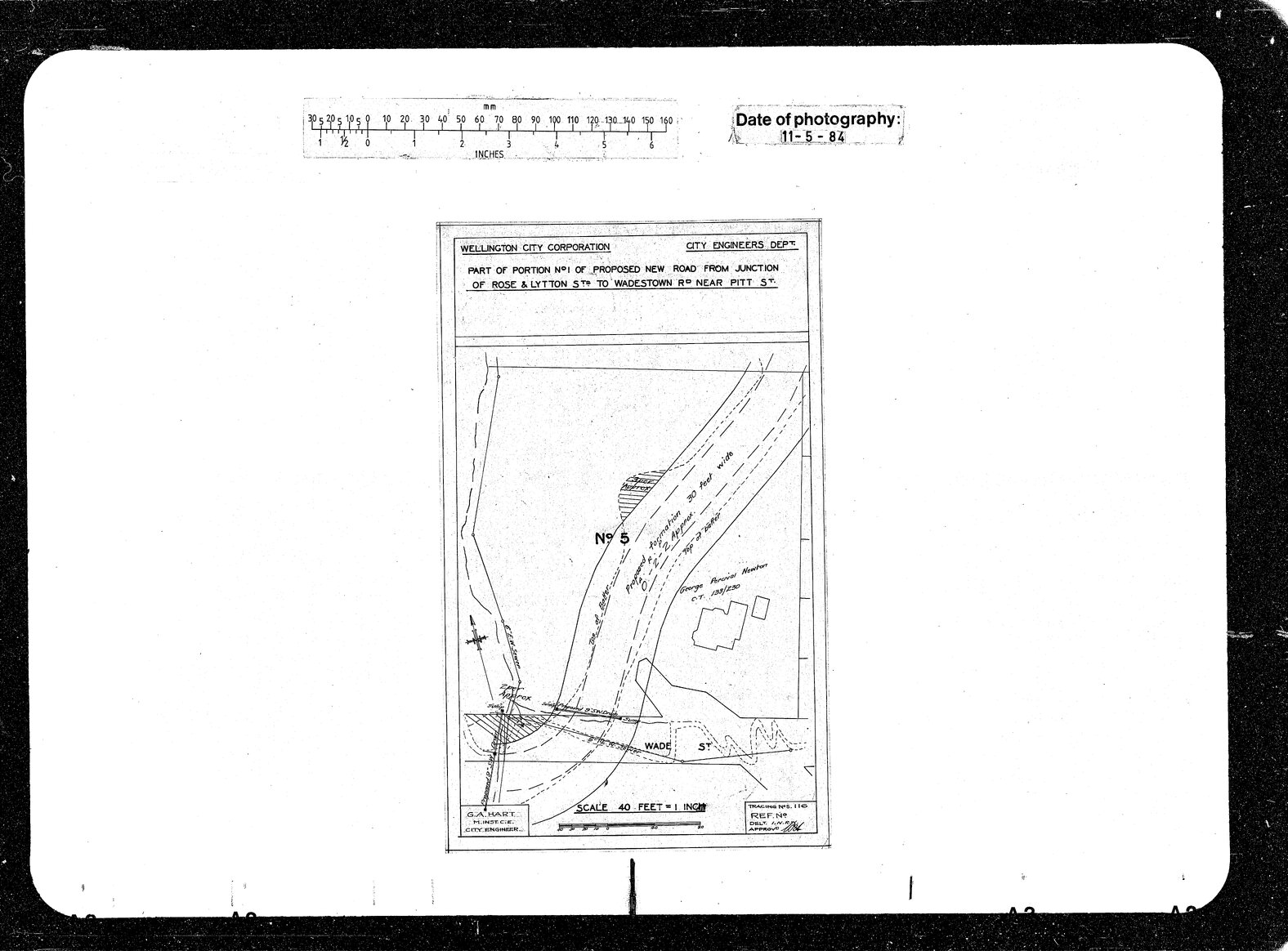 Wade Street Extension, Taking Land, G R Newton