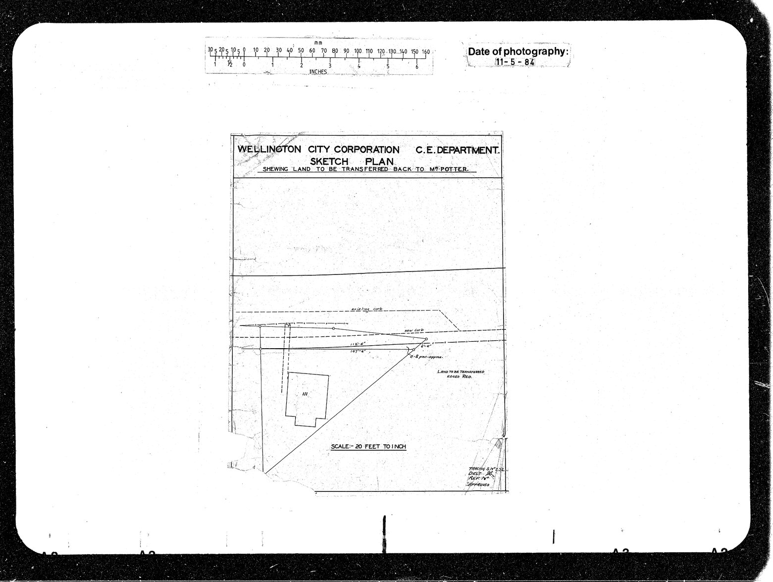 Glenmore Street Widening, Land to be Transferred back to K P Potter