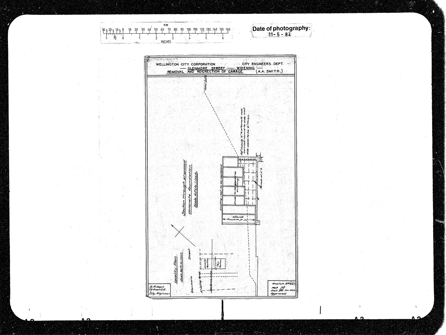 Glenmore Street Widening, Setting Back Garage, Mrs A A Smith