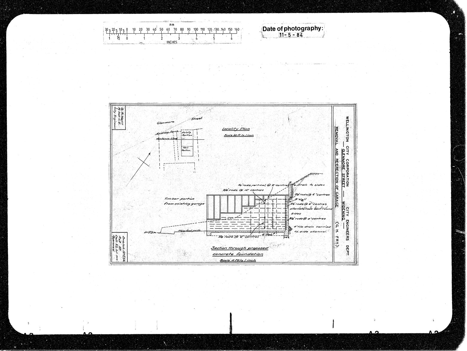 Glenmore Street Widening, Setting Back Garage, G H Fry