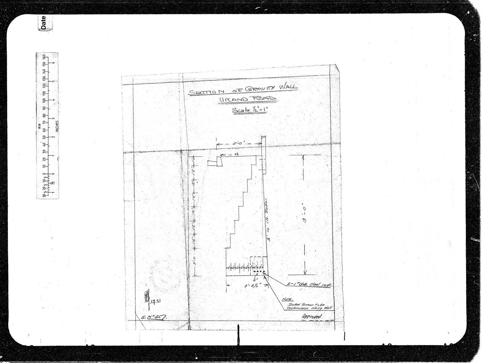 Upland Road, Section of Gravity Wall, Revised