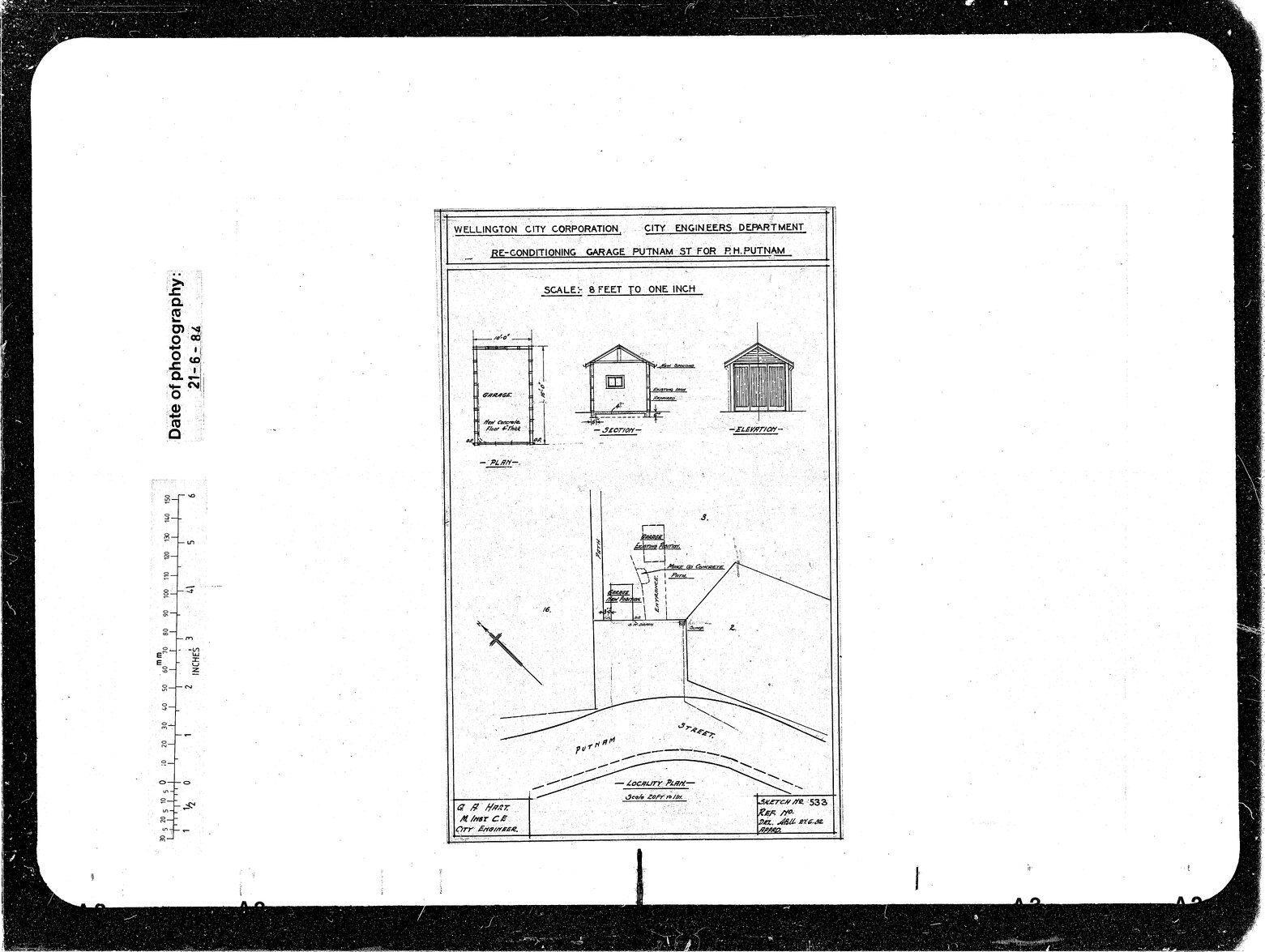 Putnam Street, Reconditioning of Garage, P H Putam
