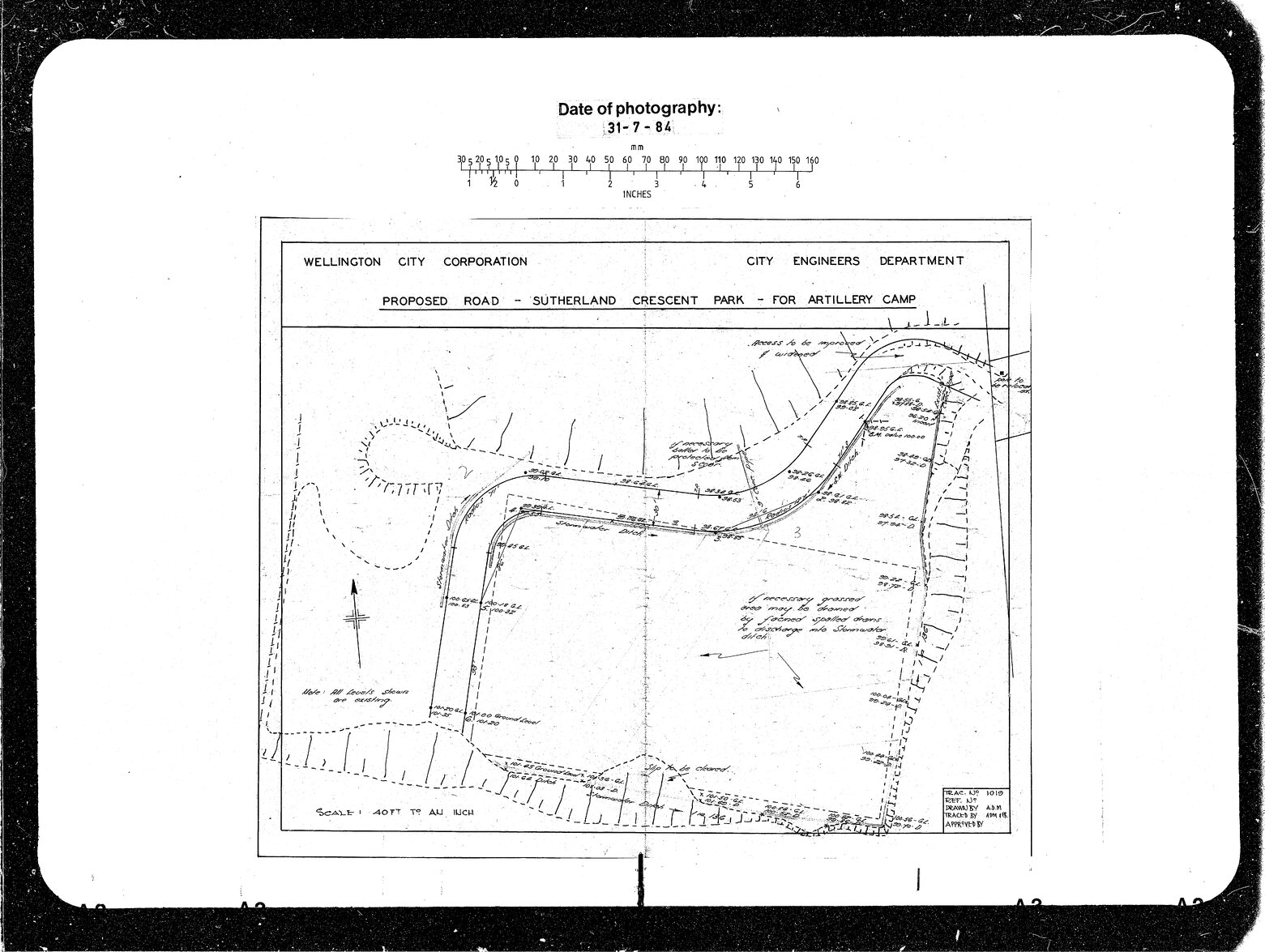 Proposed Road, Sutherland Crescent for Artillery Camp