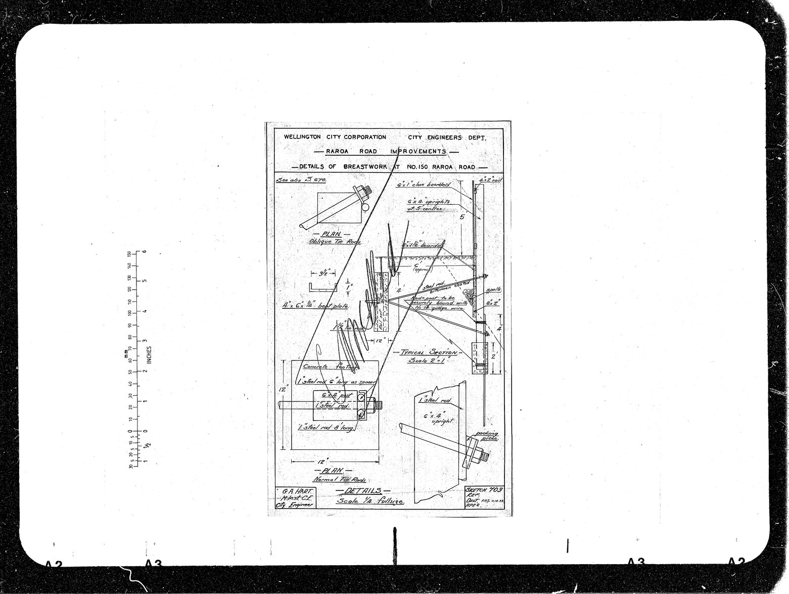 Raroa Road No. 150, Breastwork Details