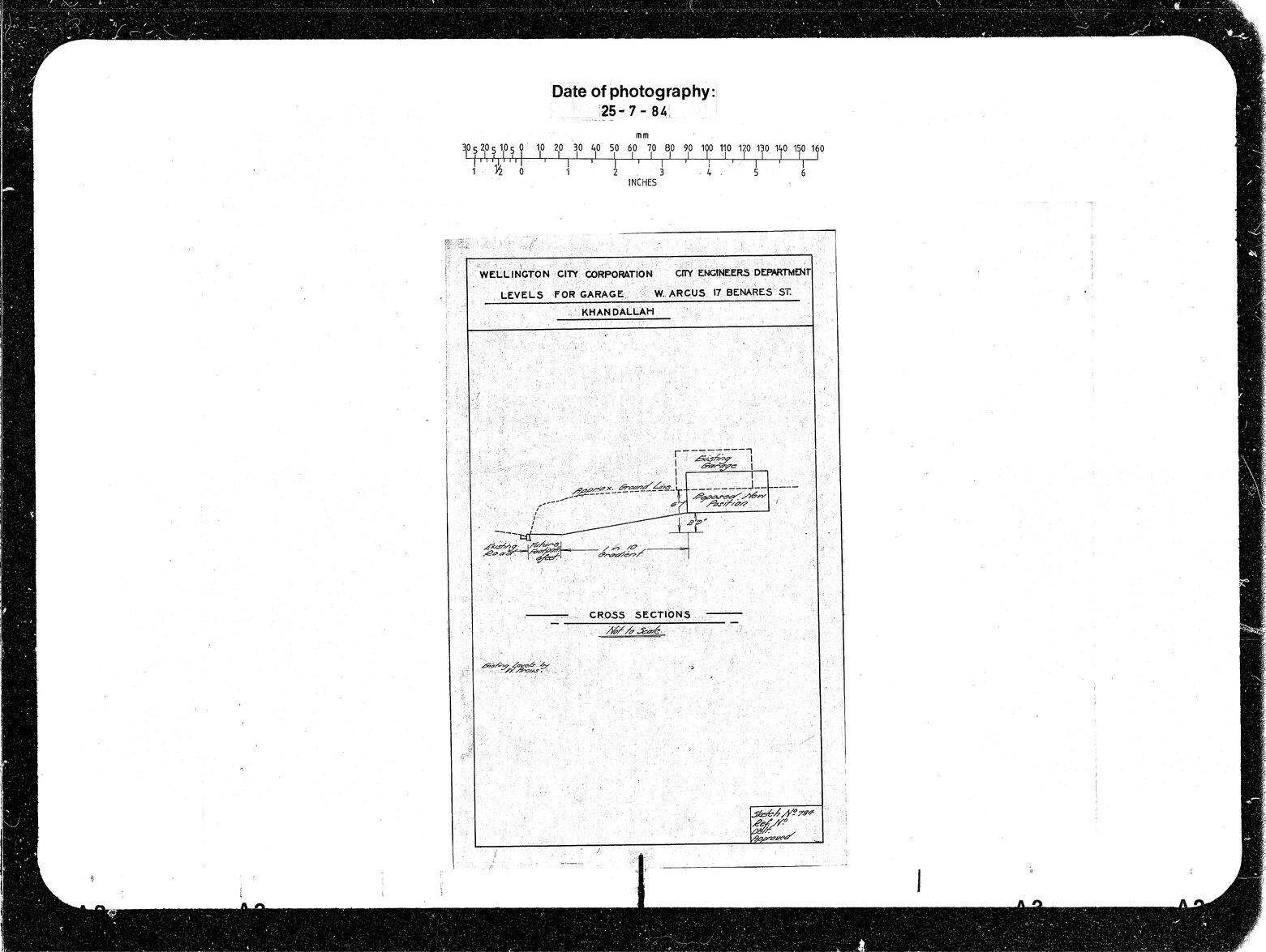 17 Benares Street, Levels for Garage, W Arcus