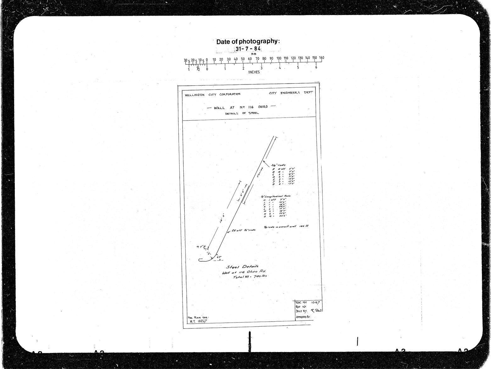 116 Ohiro Road, Steel Schedule for Wall