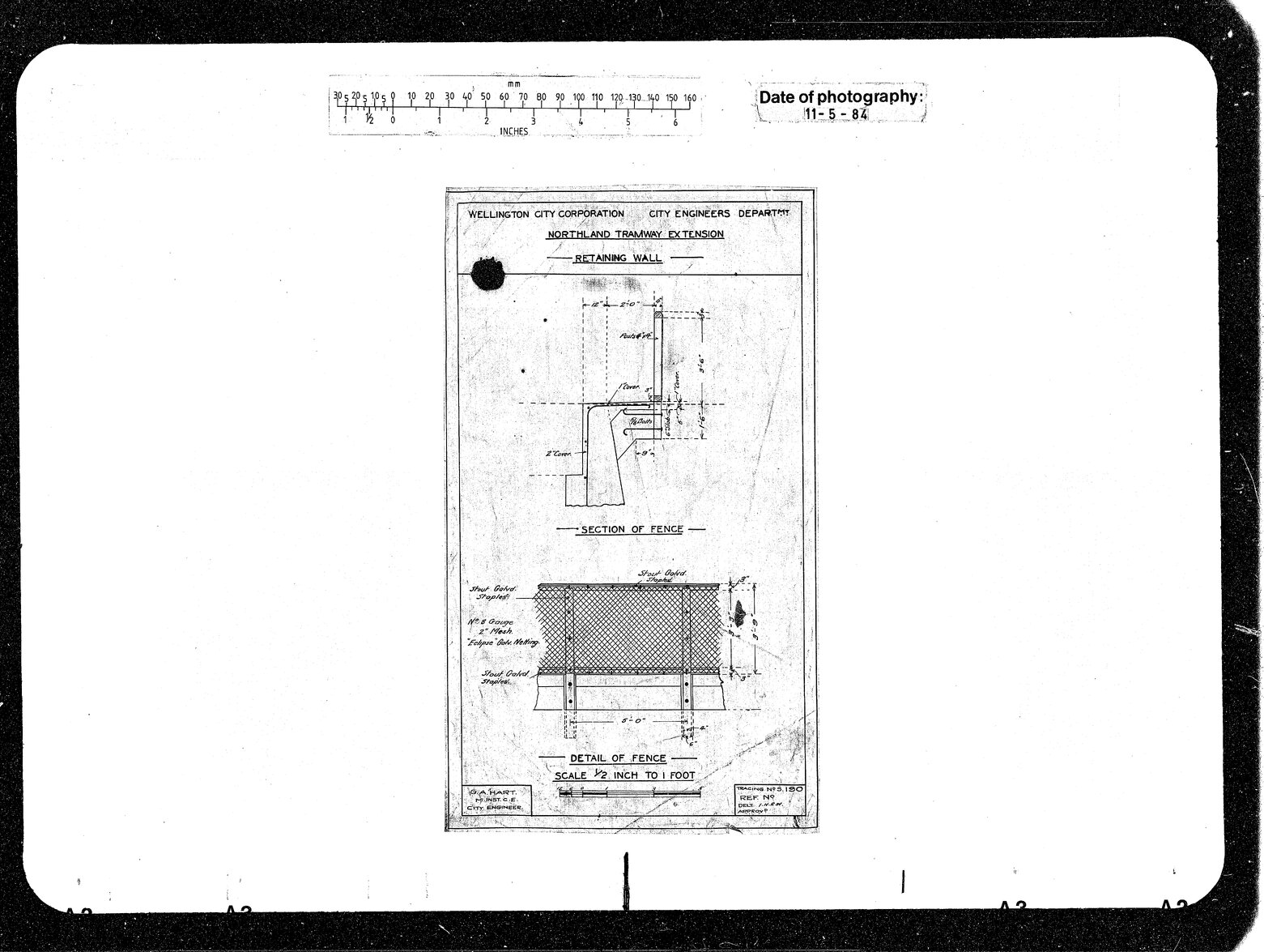 Northland Tramway Extension, Retaining Wall Details Fence