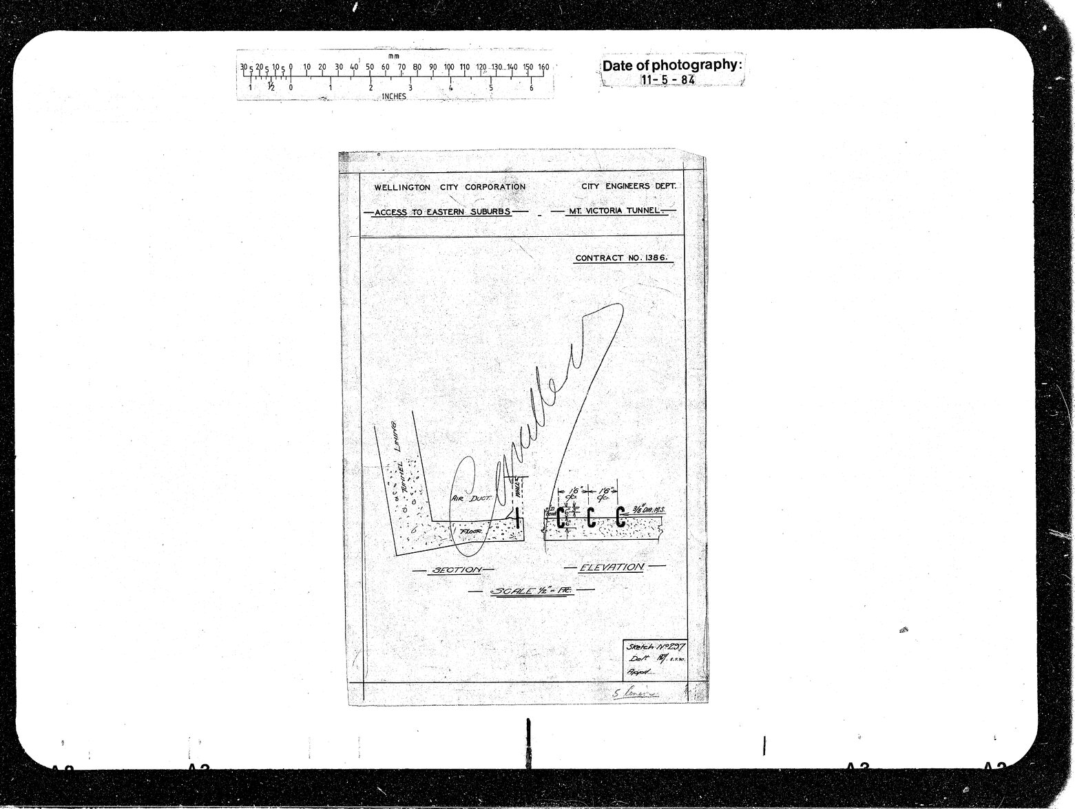 Mount Victoria Tunnel, Key Reinforcement Footpaths Air Duct Wall