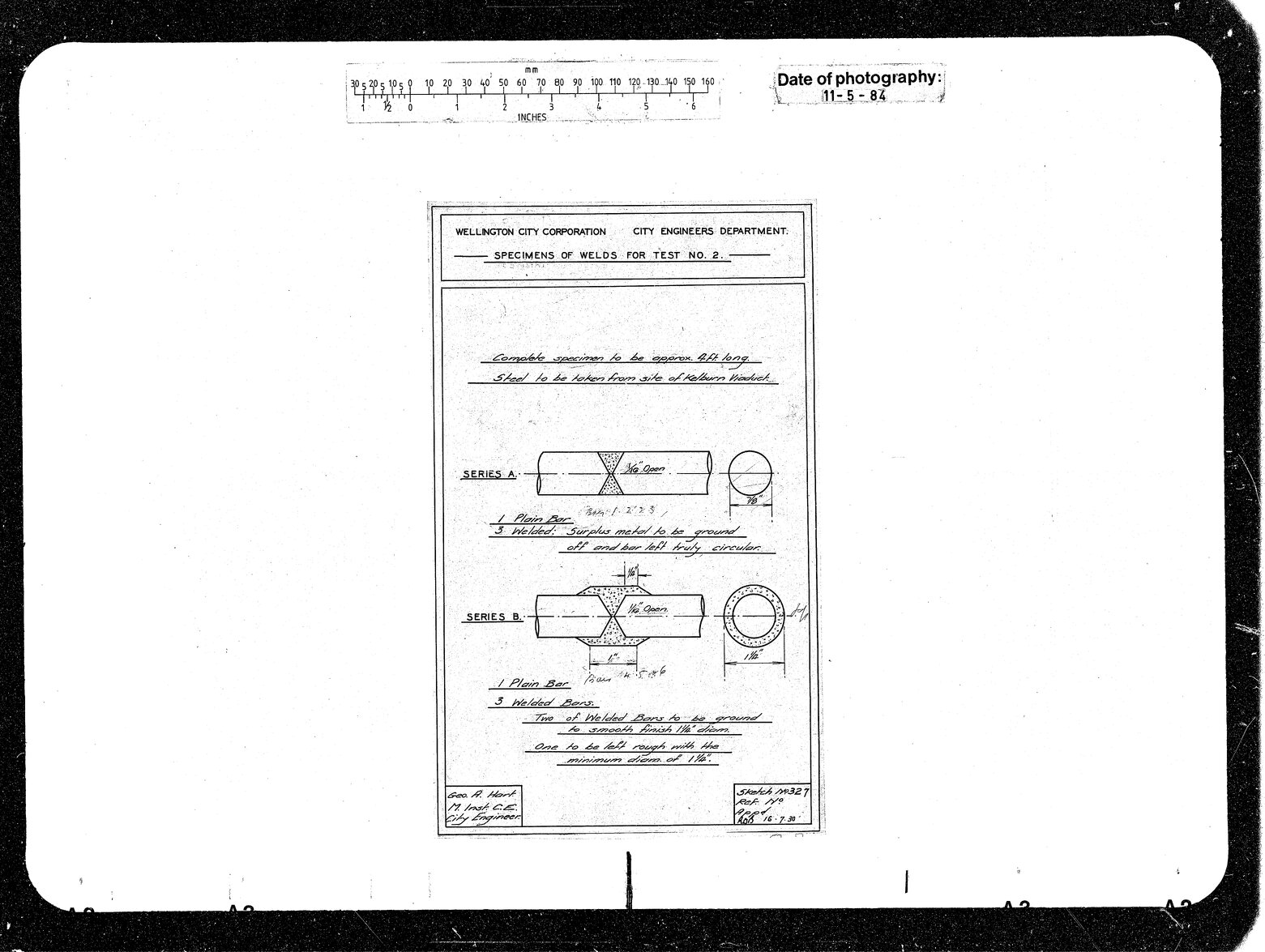Kelburn Viaduct, Welded Joints for Test No. 2