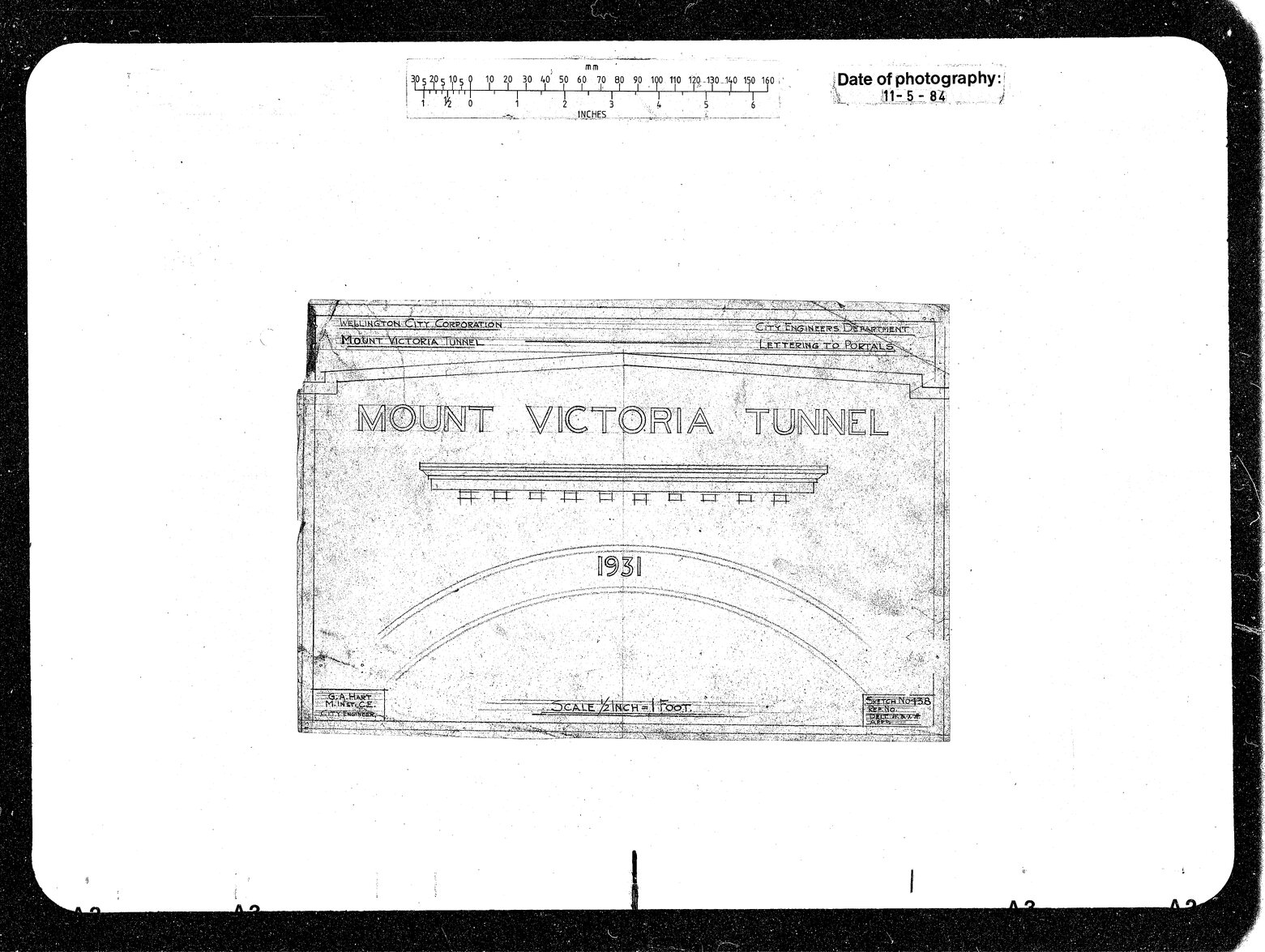 Mount Victoria Tunnel, Lettering for Portal