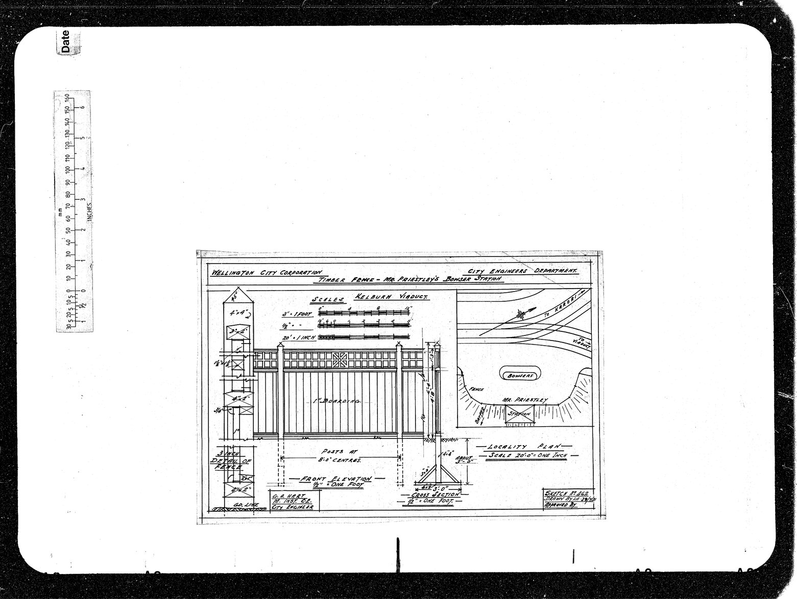 Kelburn Viaduct, Timber Fence Priestley's Station