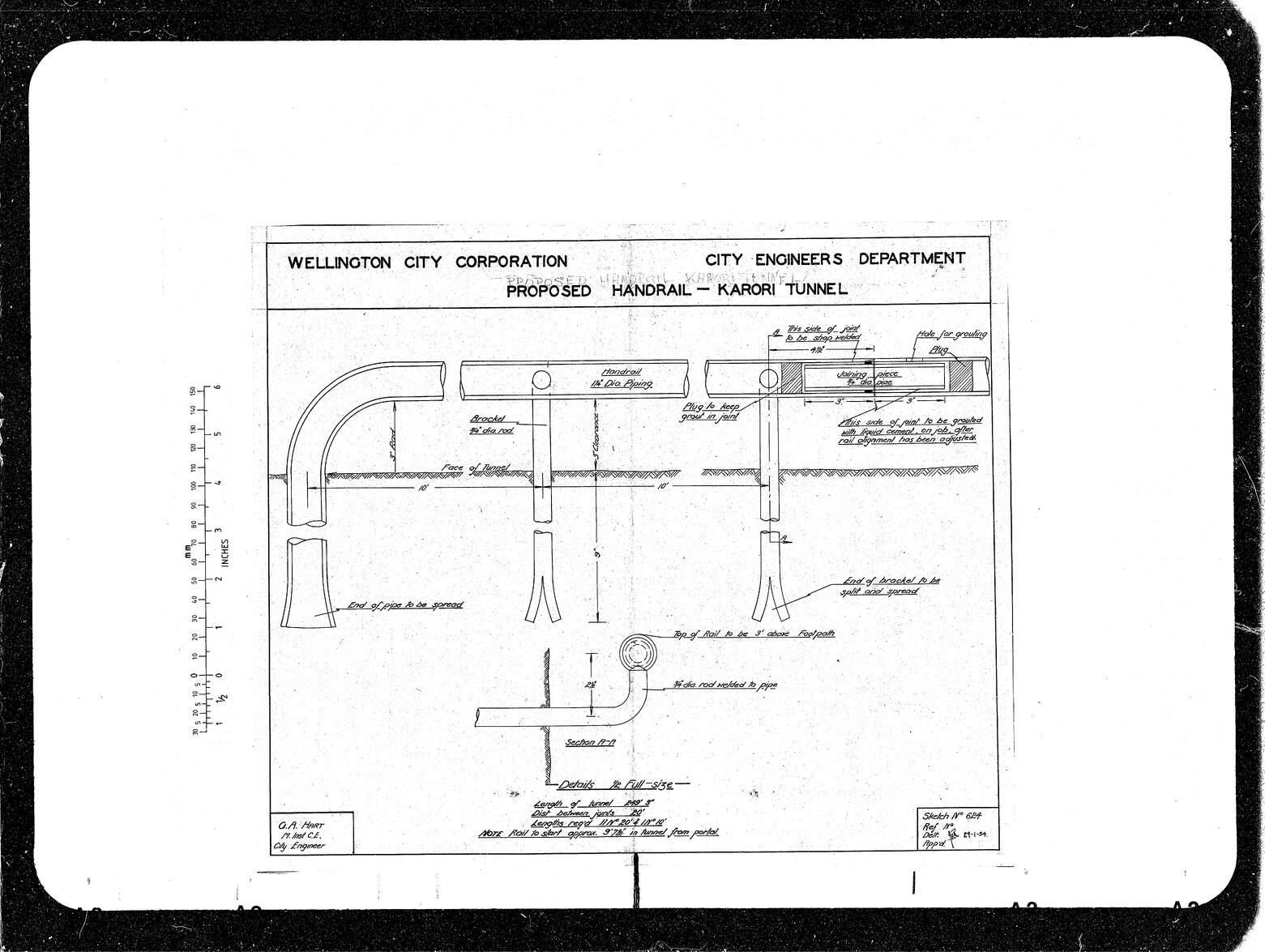 Karori Tunnel, Amended Handrail