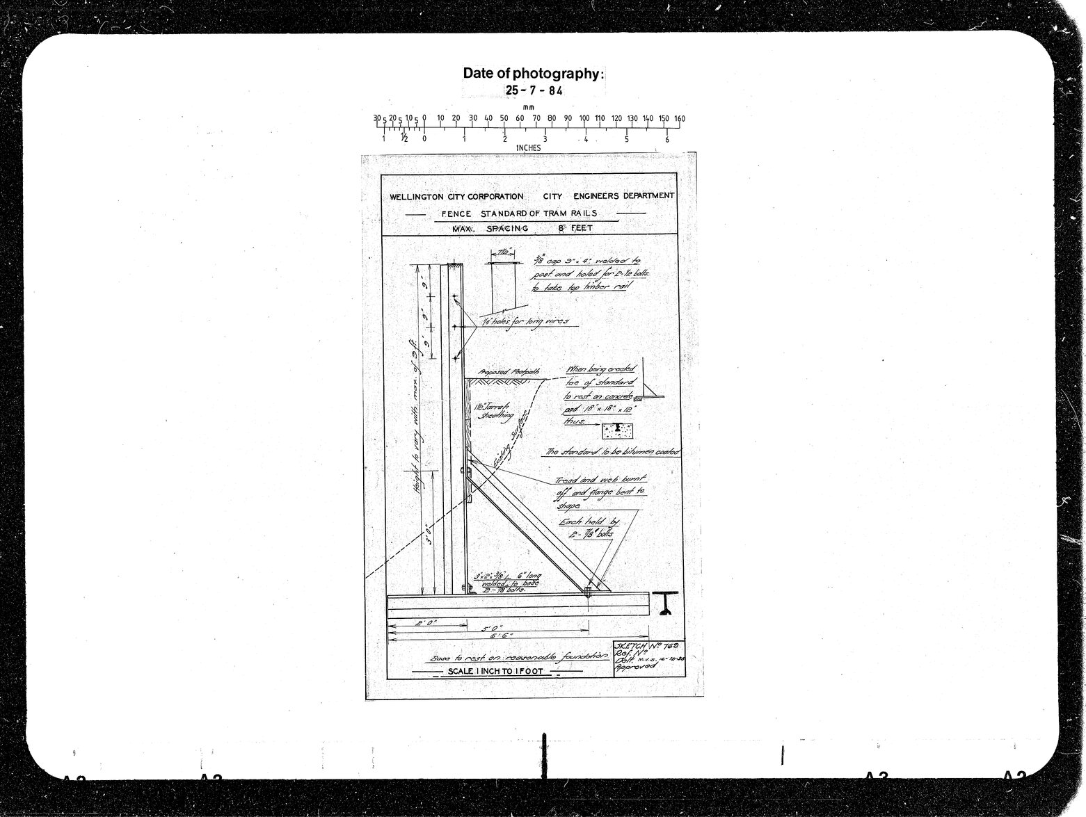 Fence Standard of Tram Rails