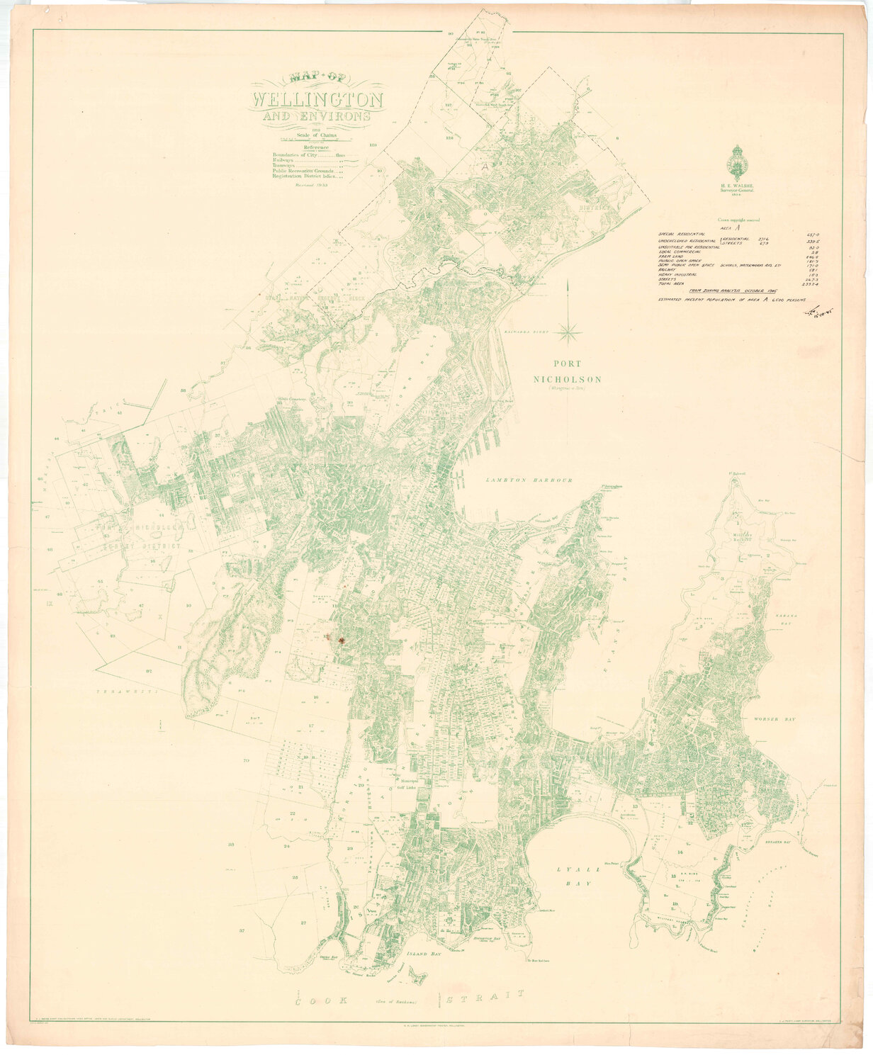 Town Planning Department, Wellington showing zoning for Special Area A, 1945