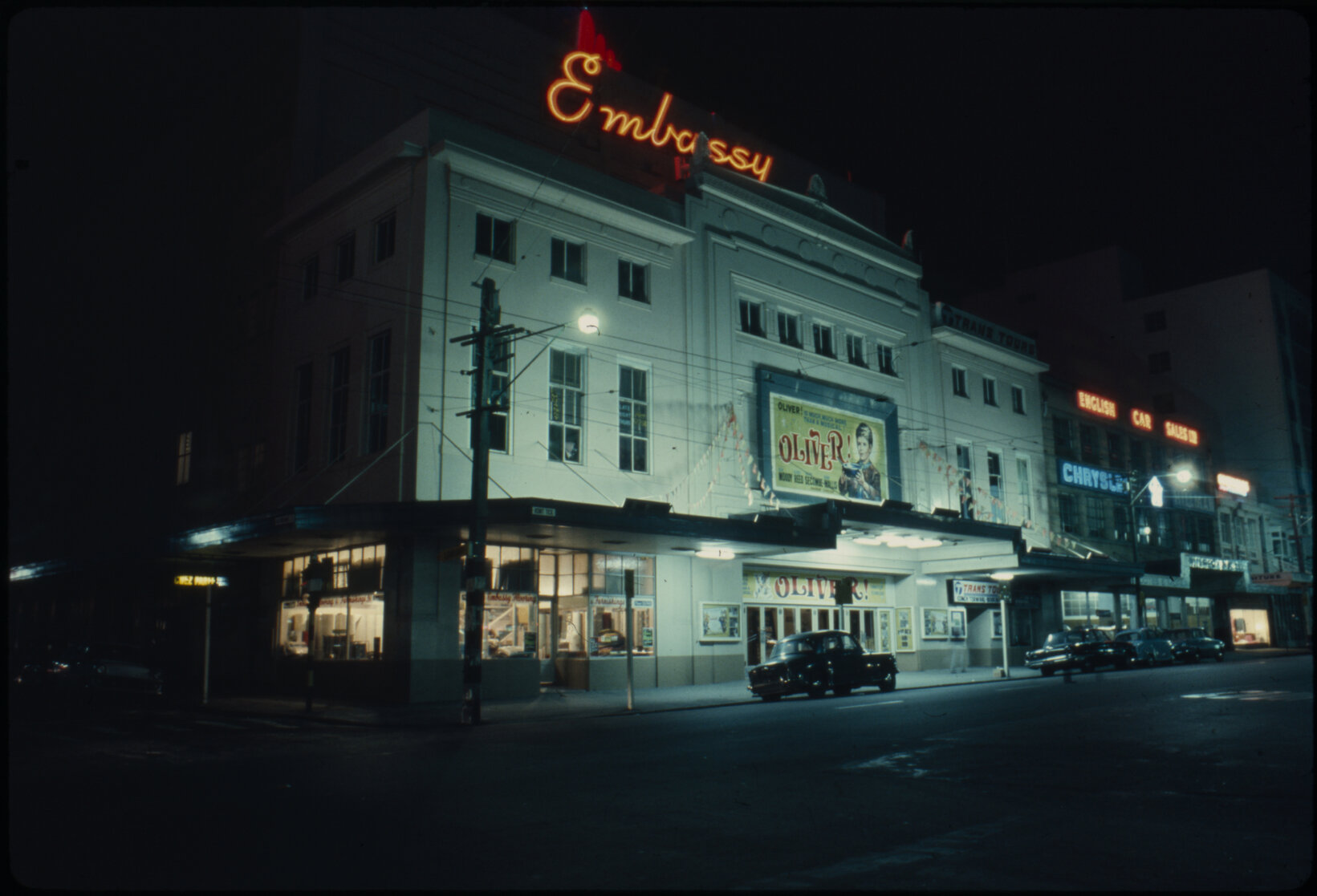 Kent Terrace at night, Embassy Theatre
