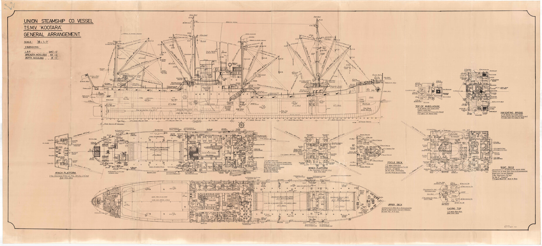 TSMV Kootara, general arrangement