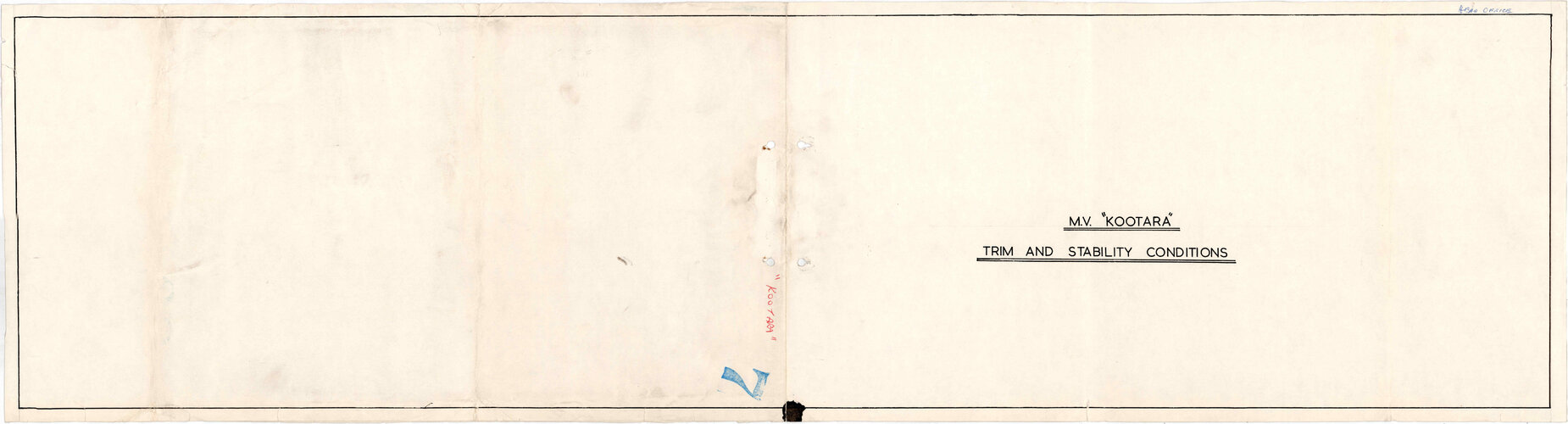 TSMV Kootara, trim and stability conditions booklet