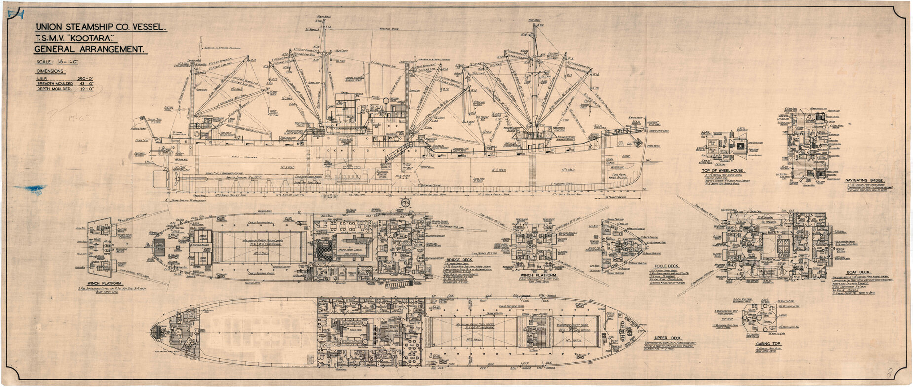 TSMV Kootara, general arrangement
