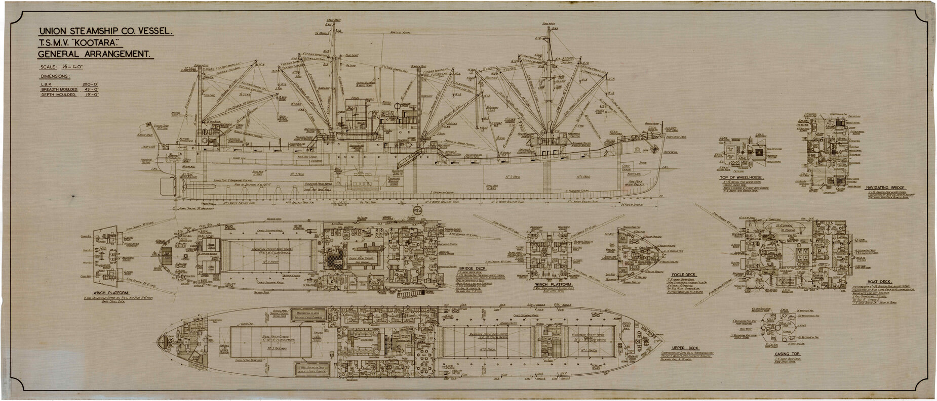TSMV Kootara, general arrangement