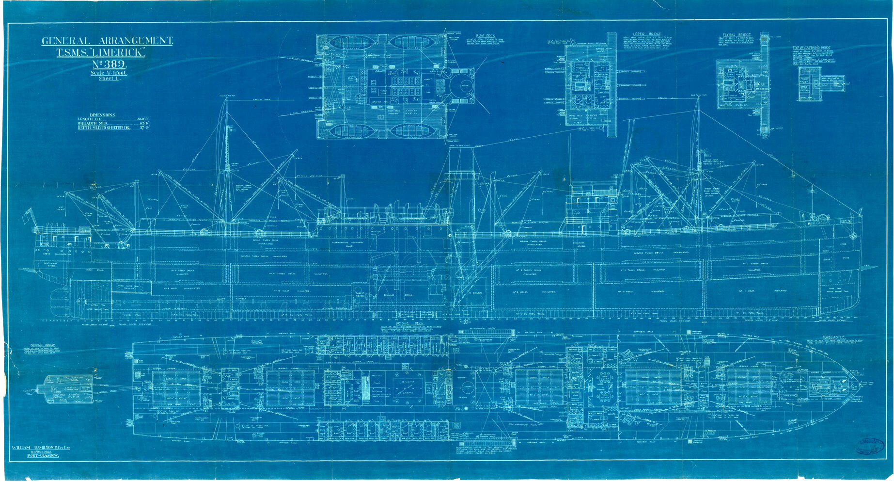TSMS Limerick, general arrangement Sheet 1