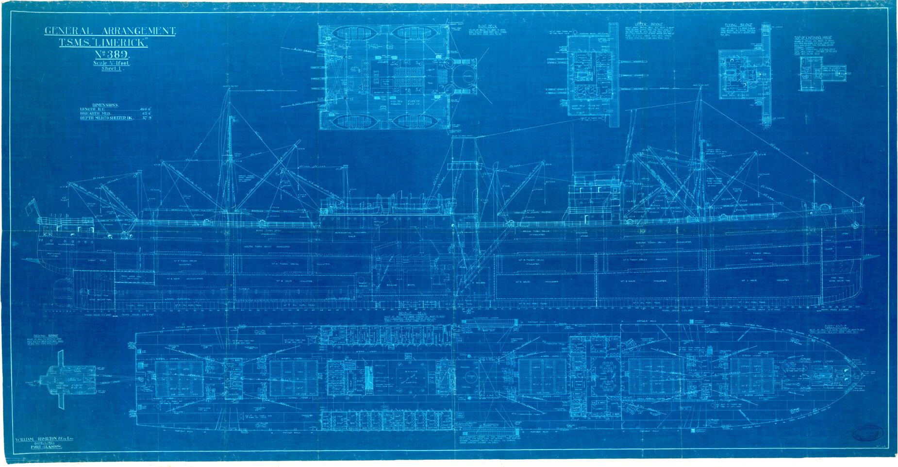 TSMS Limerick, general arrangement Sheet 1