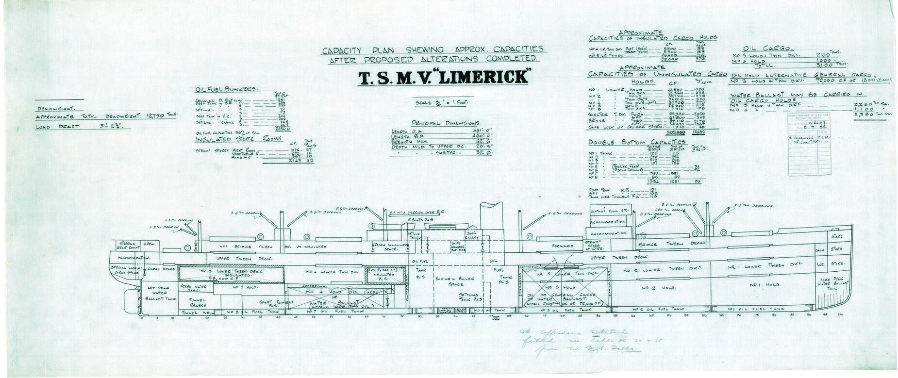 TSMV Limerick, capacity plan after proposed alterations