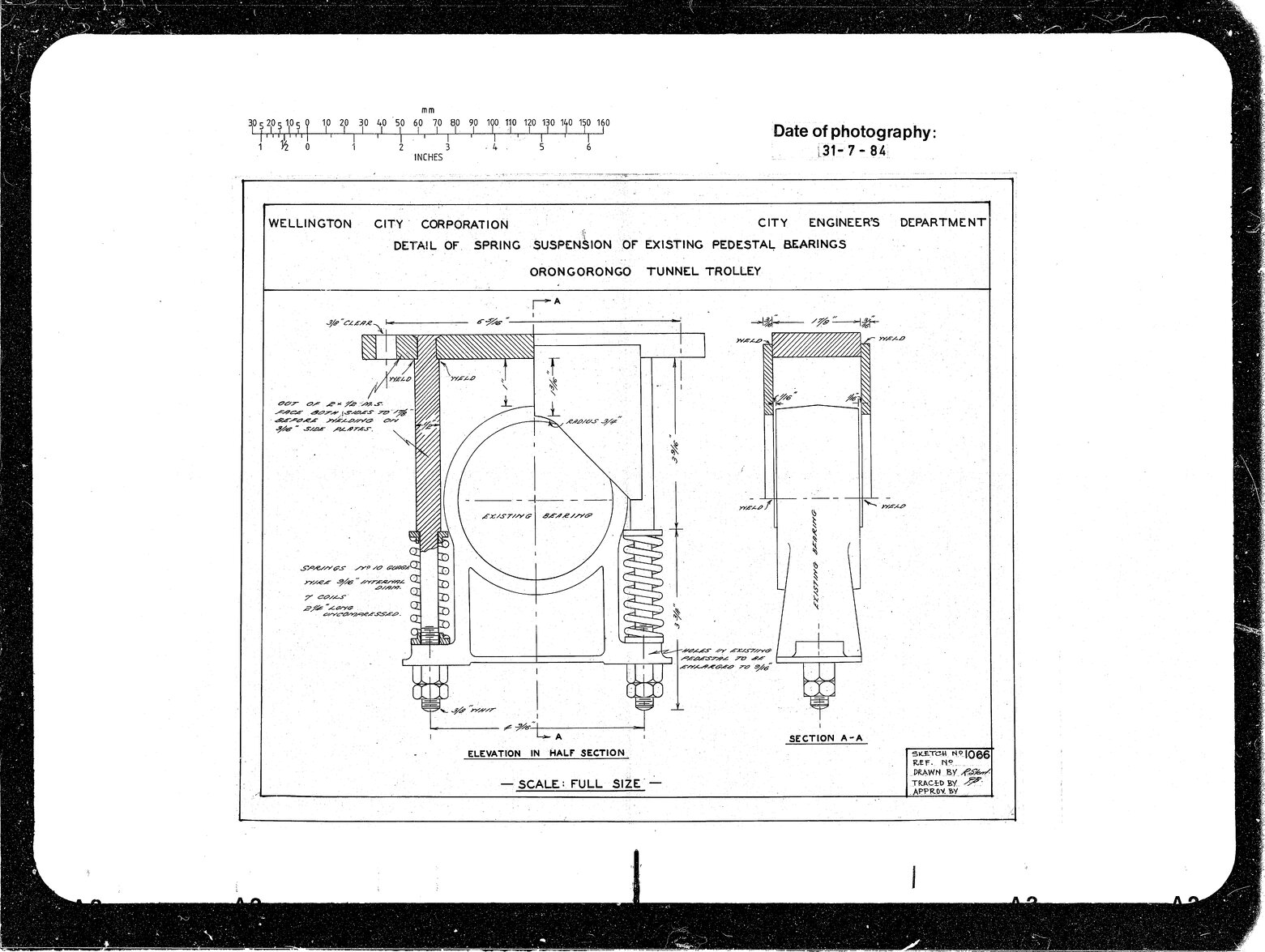 Detail of Spring Suspension of Existing Pedestal Bearings, Orongorongo Tunnel Trolley