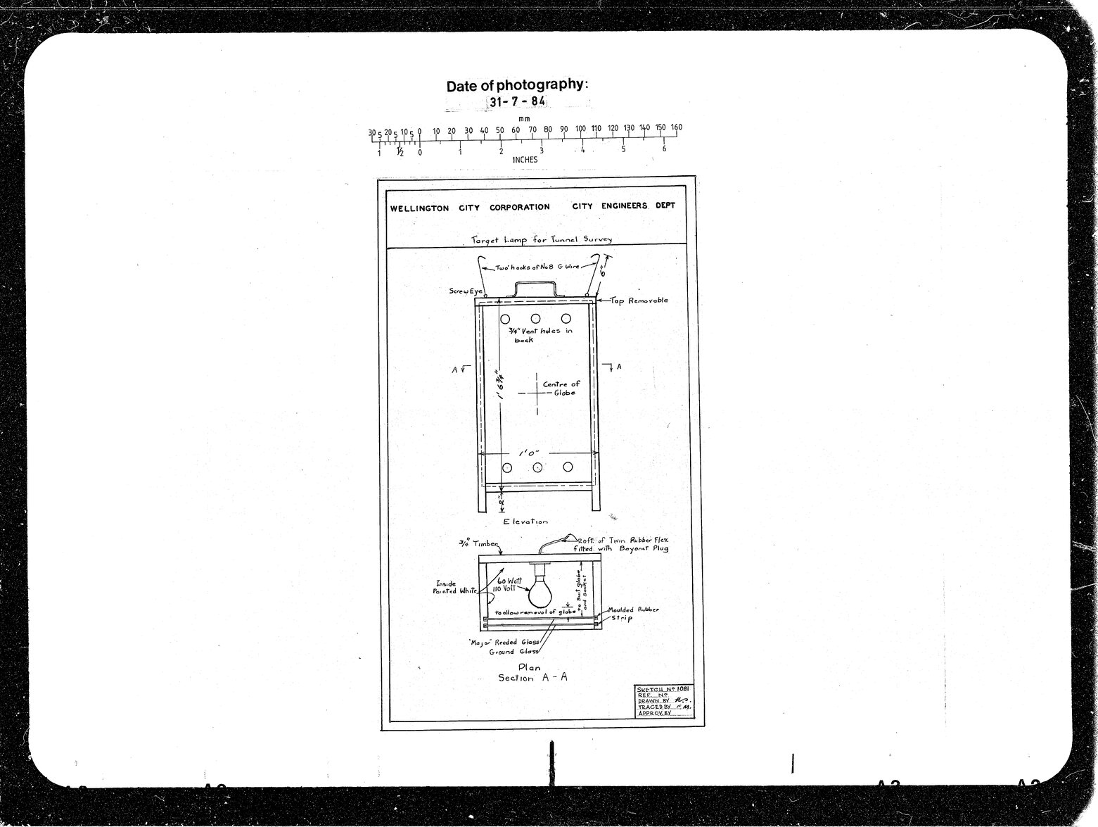 Target Lamp for Tunnel Survey