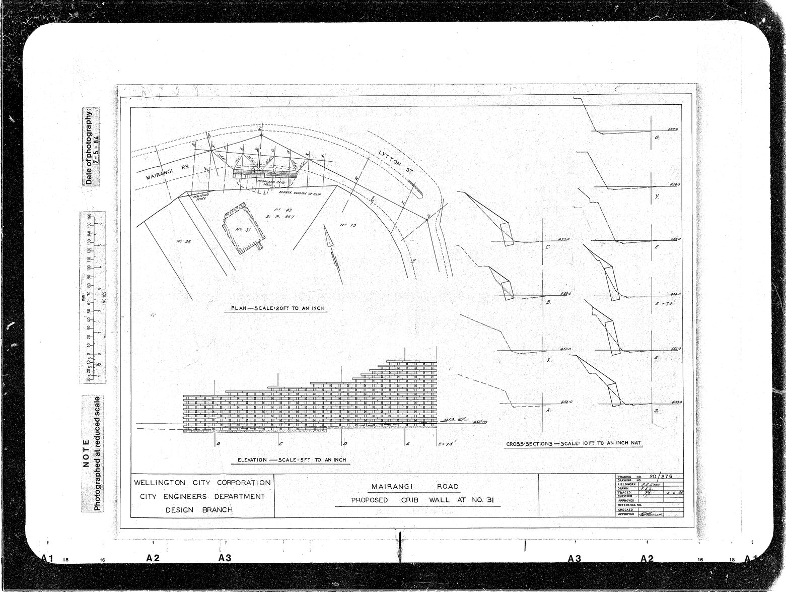 Mairangi Road, Crib Wall at No. 13 near Lytton Street