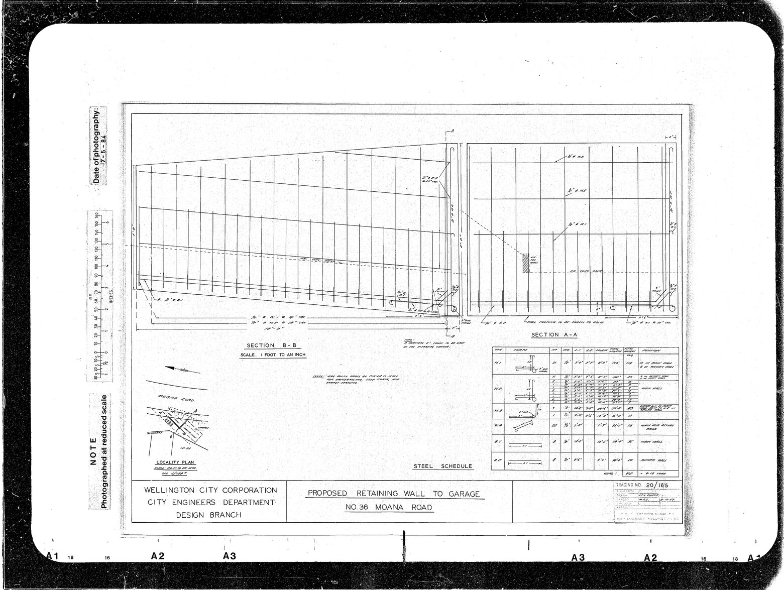 Moana Road Improvements, Proposed Retaining Wall for Garage at No. 36
