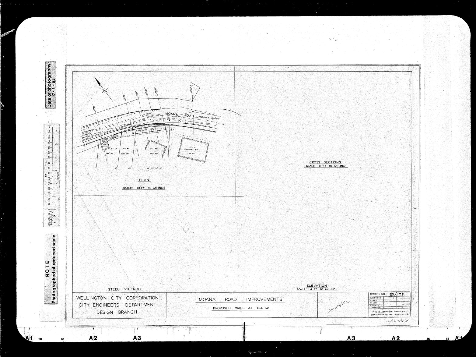 Moana Road Reconstruction, Retaining Wall opposite No. 82, unfinished