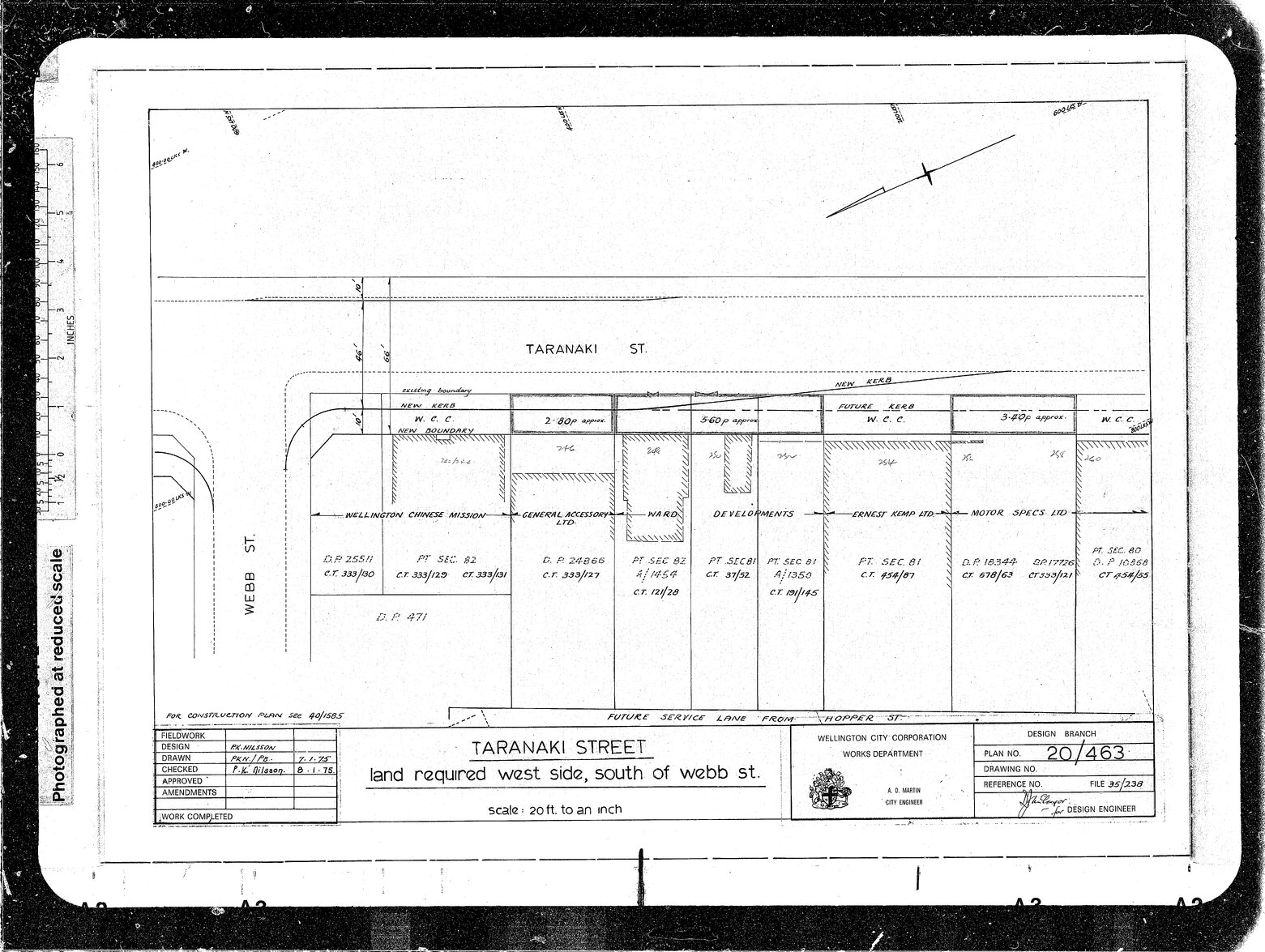 Taranaki Street, Land Required West Side, South of Webb Street