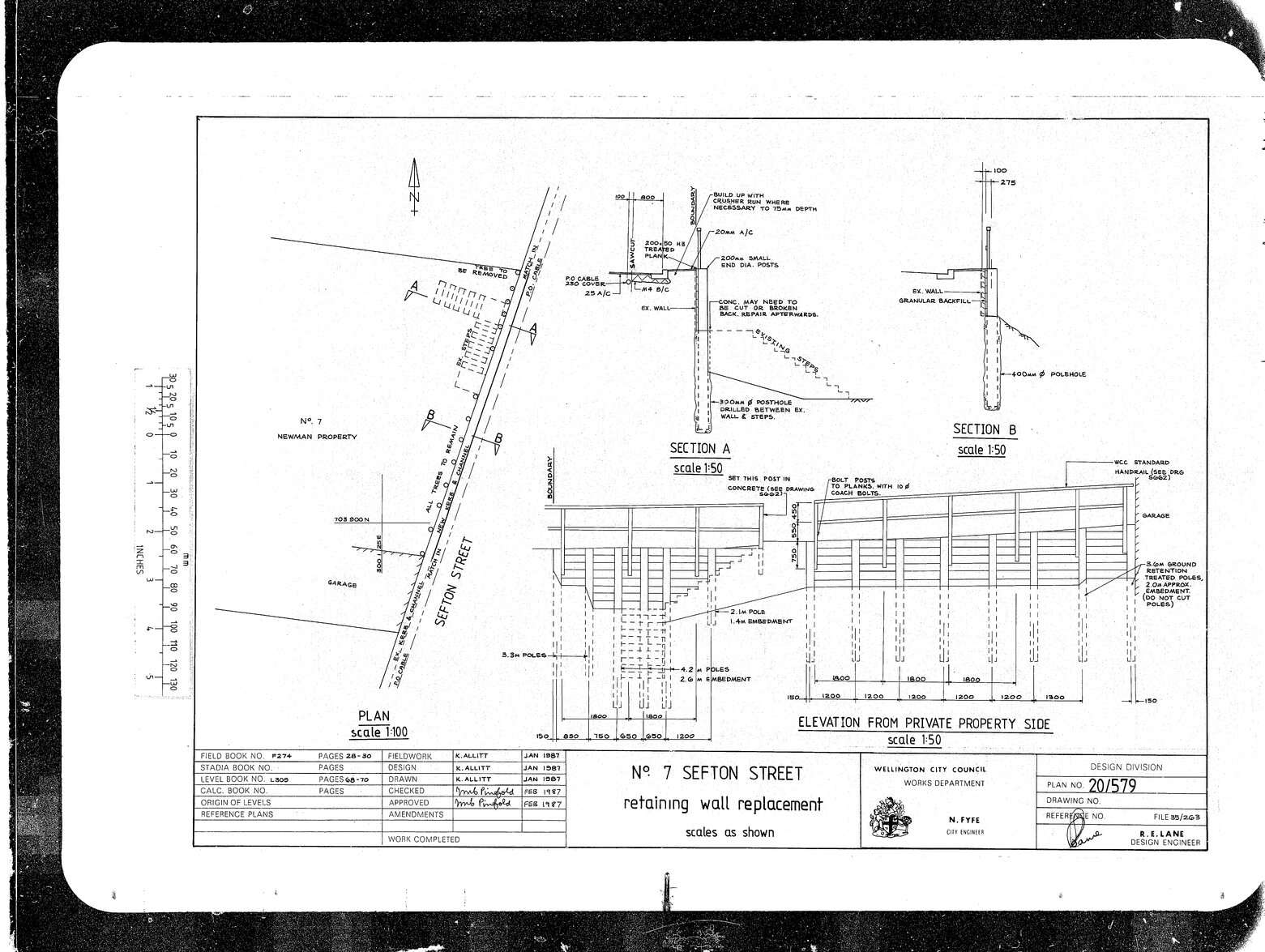 No. 7 Sefton Street retaining wall replacement