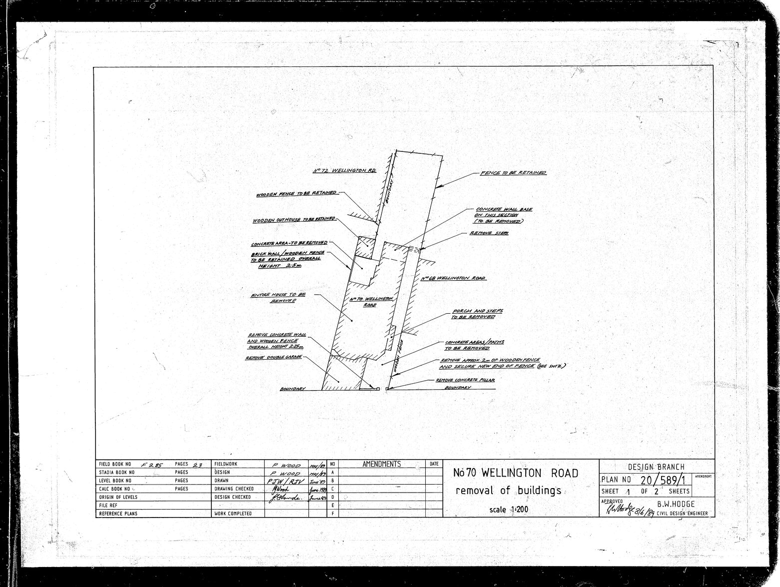 No. 70 Wellington Road removal of buildings