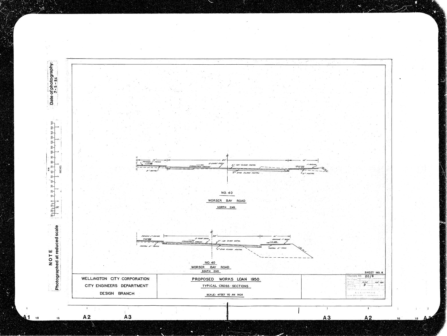 Works Loan 1950, Typical Cross Sections, 40 Worser Bay Road
