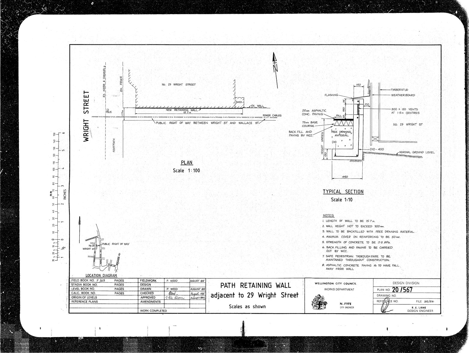 29 Wright Street, Path Retaining Wall