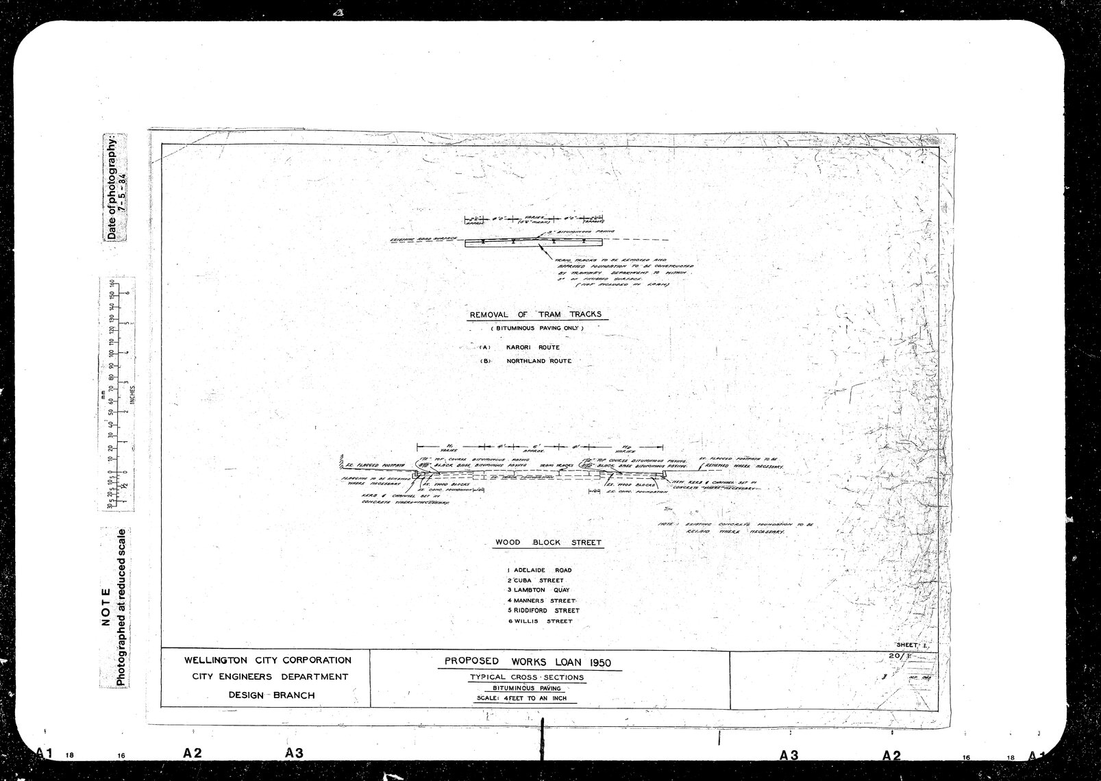 Works Loan 1950, Typical Cross Sections, Type A, B, C