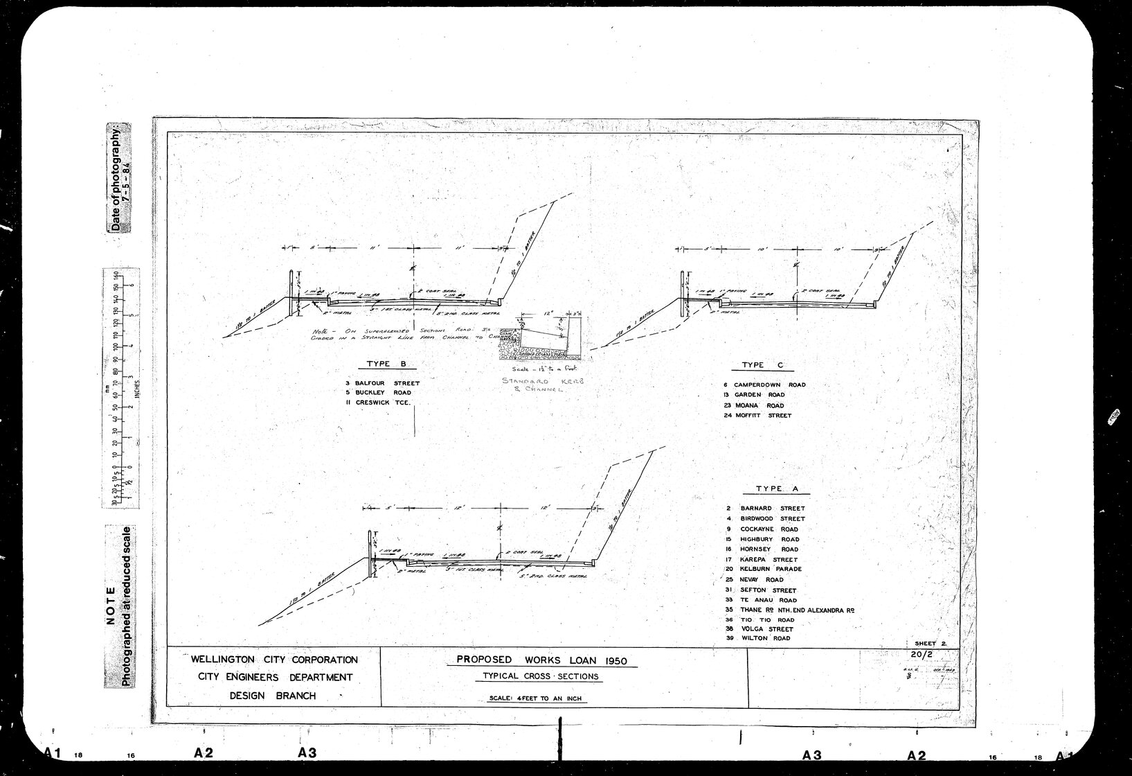 Works Loan 1950, Typical Cross Sections, Woodblocks Tram Track Removals